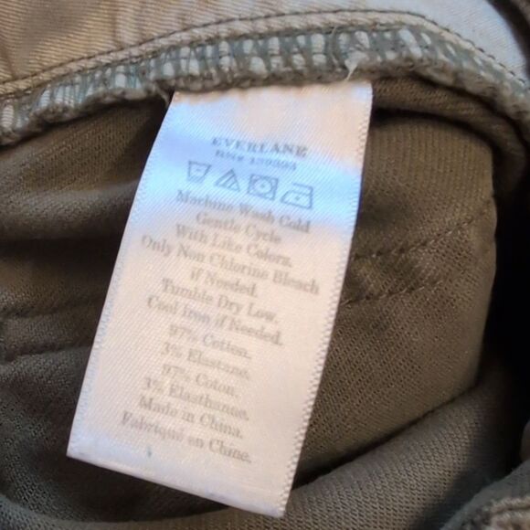 Everlane Olive Green Shorts Khaki Cotton Elastane Blend Size 4 - Picture 4 of 8